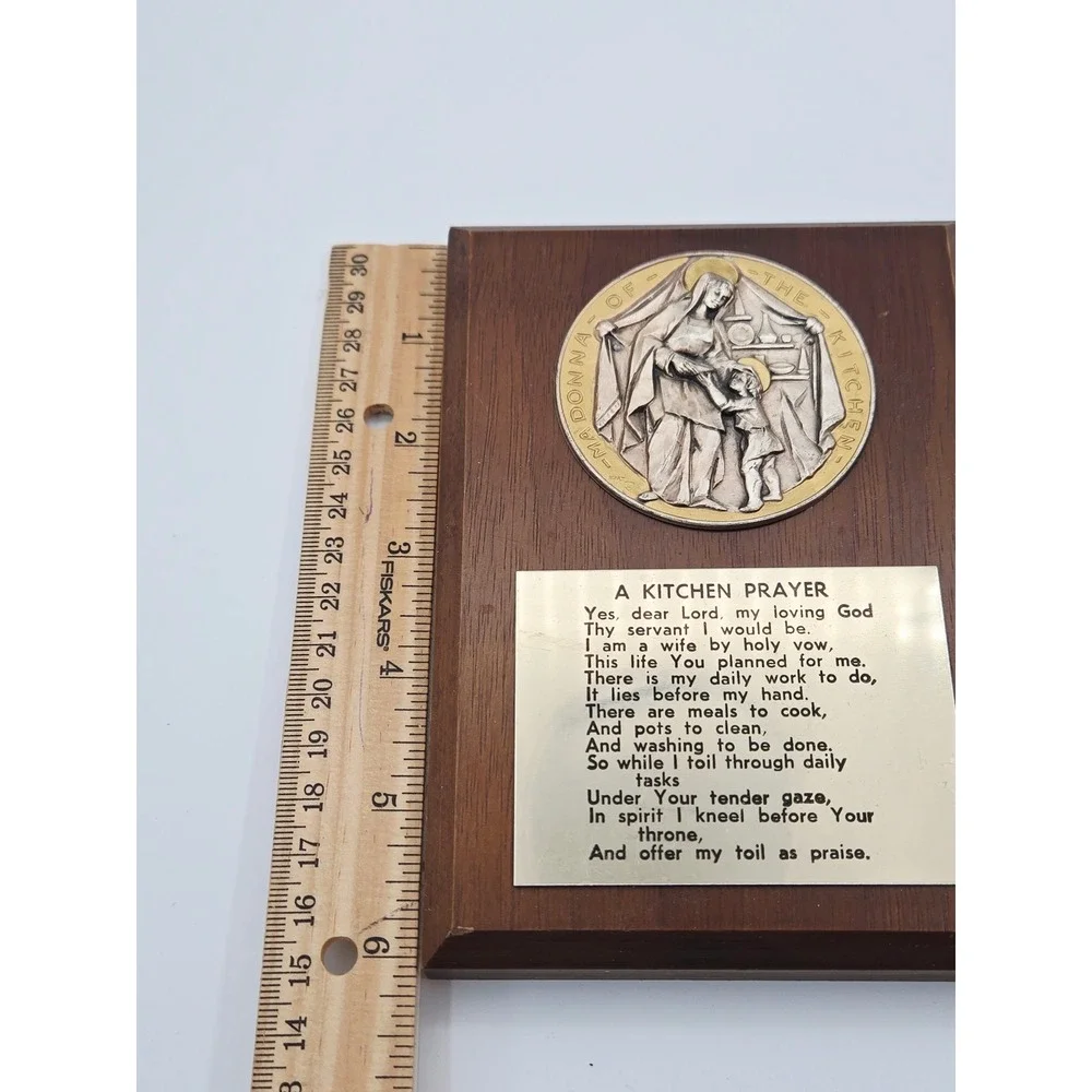 Vintage Madonna of the Kitchen Wood Plaque A Kitchen Prayer Wall Decor 6x4